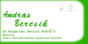 andras bercsik business card